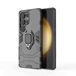 For Samsung Galaxy S25 Ultra 5G PC + TPU Shockproof Protective Phone Case with Magnetic Ring Holder(Black)