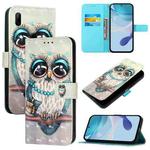 For Honor 9X Global / Huawei P Smart Z 3D Painting Horizontal Flip Leather Phone Case(Grey Owl)