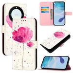 For Honor X40 / X9a / Magic5 Lite 3D Painting Horizontal Flip Leather Phone Case(Flower)