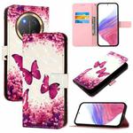 For Honor X9c 5G 3D Painting Horizontal Flip Leather Phone Case(Rose Butterfly)