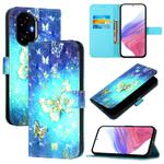 For Honor 300 3D Painting Horizontal Flip Leather Phone Case(Golden Butterfly)