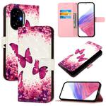 For Honor 300 3D Painting Horizontal Flip Leather Phone Case(Rose Butterfly)