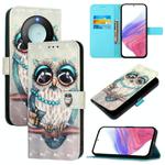 For Honor X9C Smart 5G 3D Painting Horizontal Flip Leather Phone Case(Grey Owl)