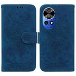 For Huawei nova 12 Pro / nova 12 Ultra Butterfly Rose Embossed Leather Phone Case(Blue)