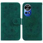 For Huawei nova 12 Pro / nova 12 Ultra Butterfly Rose Embossed Leather Phone Case(Green)