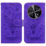 For Huawei nova 12i Butterfly Rose Embossed Leather Phone Case(Purple)