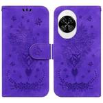 For Huawei nova 14 Butterfly Rose Embossed Leather Phone Case(Purple)