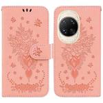 For Huawei nova 14 Ultra Butterfly Rose Embossed Leather Phone Case(Pink)