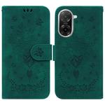 For Redmi A5 4G 173.3mm Butterfly Rose Embossed Leather Phone Case(Green)
