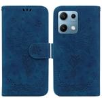 For Redmi Note 14S 4G Butterfly Rose Embossed Leather Phone Case(Blue)