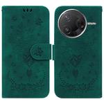 For Redmi K80 / K80 Pro / Xiaomi Poco F7 Pro Butterfly Rose Embossed Leather Phone Case(Green)