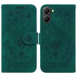 For Redmi Turbo 4 / Xiaomi Poco X7 Pro Butterfly Rose Embossed Leather Phone Case(Green)