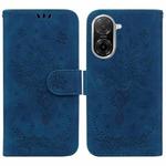 For Redmi A5 4G 171.7mm Butterfly Rose Embossed Leather Phone Case(Blue)