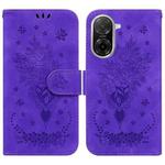 For Redmi A5 4G 171.7mm Butterfly Rose Embossed Leather Phone Case(Purple)