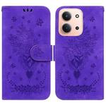 For Redmi 15C 4G 173.1mm / 15C 5G 173.1mm Butterfly Rose Embossed Leather Phone Case(Purple)