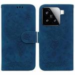 For Xiaomi 15 Butterfly Rose Embossed Leather Phone Case(Blue)