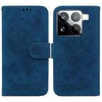 For Xiaomi 15 Pro Butterfly Rose Embossed Leather Phone Case(Blue)