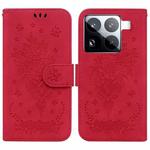 For Xiaomi 15 Pro Butterfly Rose Embossed Leather Phone Case(Red)
