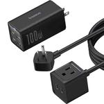 Baseus Lingao Mini Series 100W 3Type-C+USB Ports with 1 Socket Desktop GaN Charger, Length: 1.5m(US Plug)