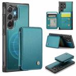 For Samsung Galaxy S23 Ultra 5G JEEHOOD J05 Business Magnetic Style RFID Leather Phone Case(Blue Green)