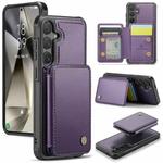 For Samsung Galaxy S24 5G JEEHOOD J05 Business Magnetic Style RFID Leather Phone Case(Purple)