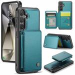 For Samsung Galaxy S24+ 5G JEEHOOD J05 Business Magnetic Style RFID Leather Phone Case(Blue Green)