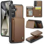 For Samsung Galaxy S24+ 5G JEEHOOD J05 Business Magnetic Style RFID Leather Phone Case(Brown)