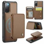 For Samsung Galaxy S20 FE JEEHOOD J05 Business Magnetic Style RFID Leather Phone Case(Brown)