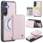 For Samsung Galaxy S25+ 5G JEEHOOD J05 Business Magnetic Style RFID Leather Phone Case(Pink)