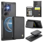 For Samsung Galaxy S25 Ultra 5G JEEHOOD J05 Business Magnetic Style RFID Leather Phone Case(Black)