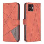 For Samsung Galaxy XCover 7 Pro Magnetic Buckle Rhombus Texture Leather Phone Case(Brown)