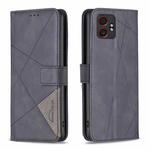 For Samsung Galaxy XCover 7 Pro Magnetic Buckle Rhombus Texture Leather Phone Case(Black)