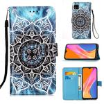 For Xiaomi Redmi 9C Colored Drawing Pattern Plain Weave Horizontal Flip Leather Case with Holder & Card Slot & Wallet & Lanyard(Undersea Mandala)