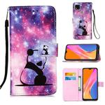 For Xiaomi Redmi 9C Colored Drawing Pattern Plain Weave Horizontal Flip Leather Case with Holder & Card Slot & Wallet & Lanyard(Baby Panda)