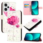 For Redmi Note 12 Turbo / Xiaomi Poco F5 3D Painting Horizontal Flip Leather Phone Case(Flower)