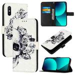 For Redmi 9A / Redmi 9i / 9AT 3D Painting Horizontal Flip Leather Phone Case(Skull)