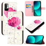 For Redmi Note 10 5G / Note 10T 5G 3D Painting Horizontal Flip Leather Phone Case(Flower)