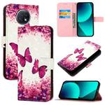 For Redmi Note 9T Global 3D Painting Horizontal Flip Leather Phone Case(Rose Butterfly)