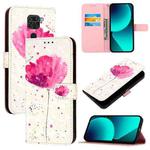 For Redmi Note 9 4G / Redmi 10X 4G 3D Painting Horizontal Flip Leather Phone Case(Flower)