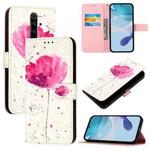 For Redmi Note 8 Pro 3D Painting Horizontal Flip Leather Phone Case(Flower)