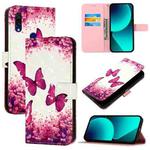 For Redmi 7 3D Painting Horizontal Flip Leather Phone Case(Rose Butterfly)