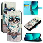 For Redmi 7 3D Painting Horizontal Flip Leather Phone Case(Grey Owl)