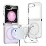 For Samsung Galaxy Z Flip5 Dual-Color Clear Acrylic Hybrid TPU MagSafe Phone Case(Transparent)