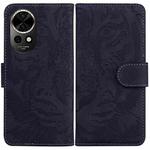 For Huawei nova 12 Tiger Embossing Pattern Flip Leather Phone Case(Black)