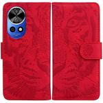 For Huawei nova 12 Pro / nova 12 Ultra Tiger Embossing Pattern Flip Leather Phone Case(Red)