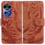 For Huawei nova 12 Pro / nova 12 Ultra Tiger Embossing Pattern Flip Leather Phone Case(Brown)