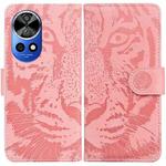 For Huawei nova 12 Pro / nova 12 Ultra Tiger Embossing Pattern Flip Leather Phone Case(Pink)