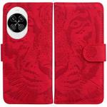 For Huawei nova 14 Tiger Embossing Pattern Flip Leather Phone Case(Red)