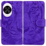 For Huawei nova 14 Tiger Embossing Pattern Flip Leather Phone Case(Purple)