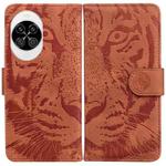 For Huawei nova 14 Tiger Embossing Pattern Flip Leather Phone Case(Brown)